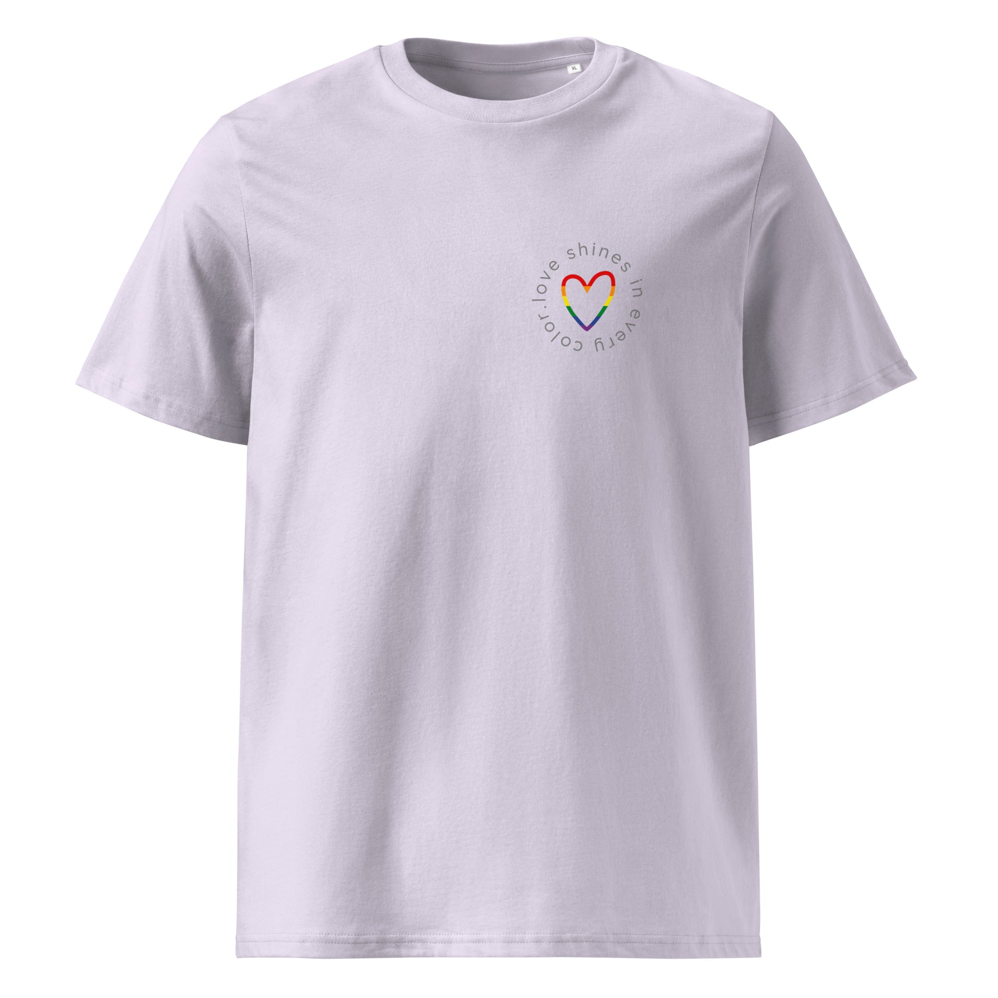 Unisex-Bio-T-Shirt "Love shines in every color"