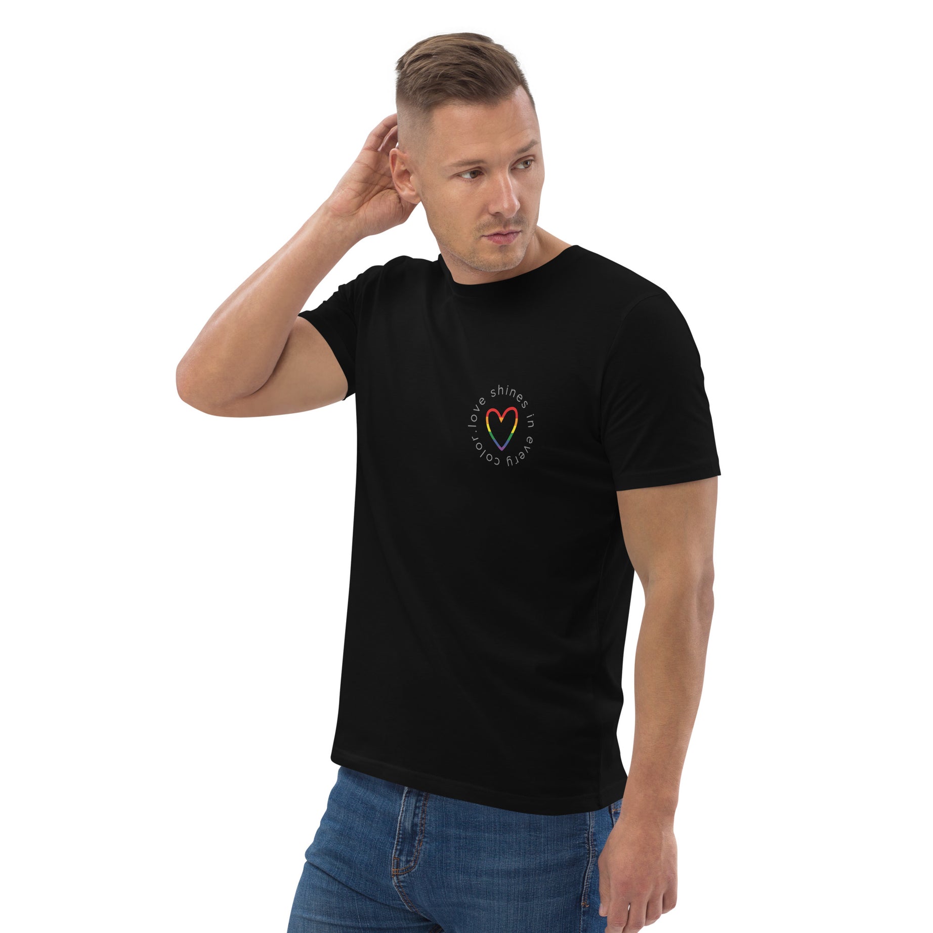Unisex-Bio-T-Shirt "Love shines in every color"
