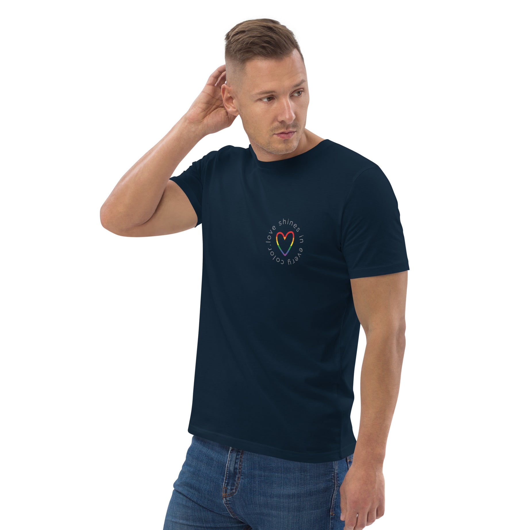 Unisex-Bio-T-Shirt "Love shines in every color"