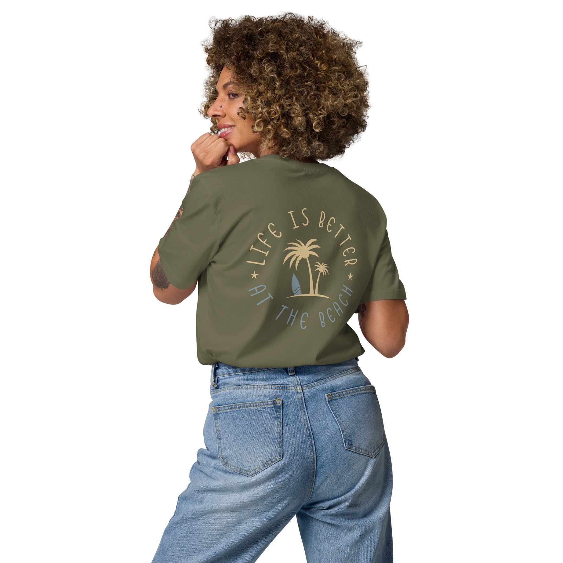 Unisex-Bio-T-Shirt "Life is better at the beach"