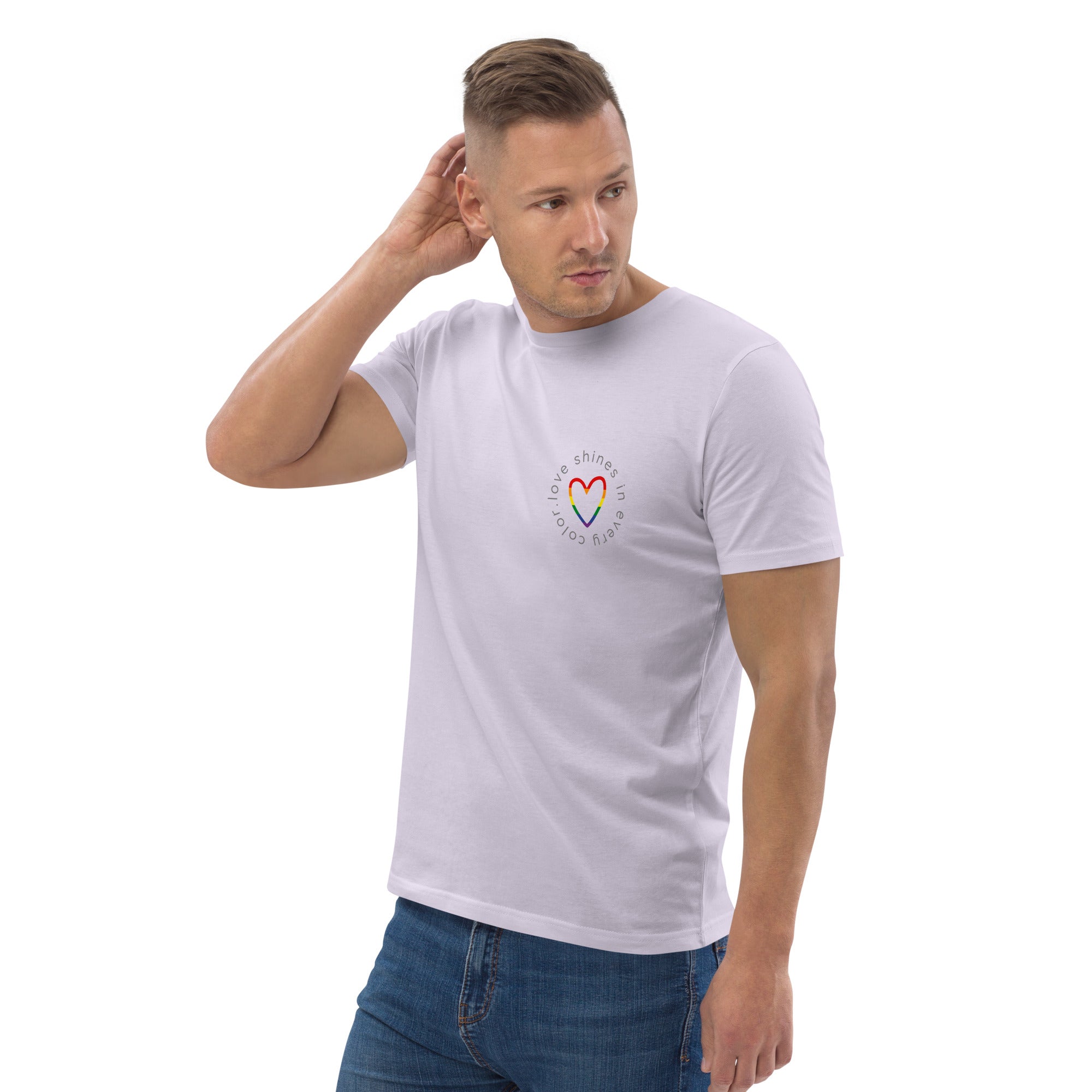 Unisex-Bio-T-Shirt "Love shines in every color"