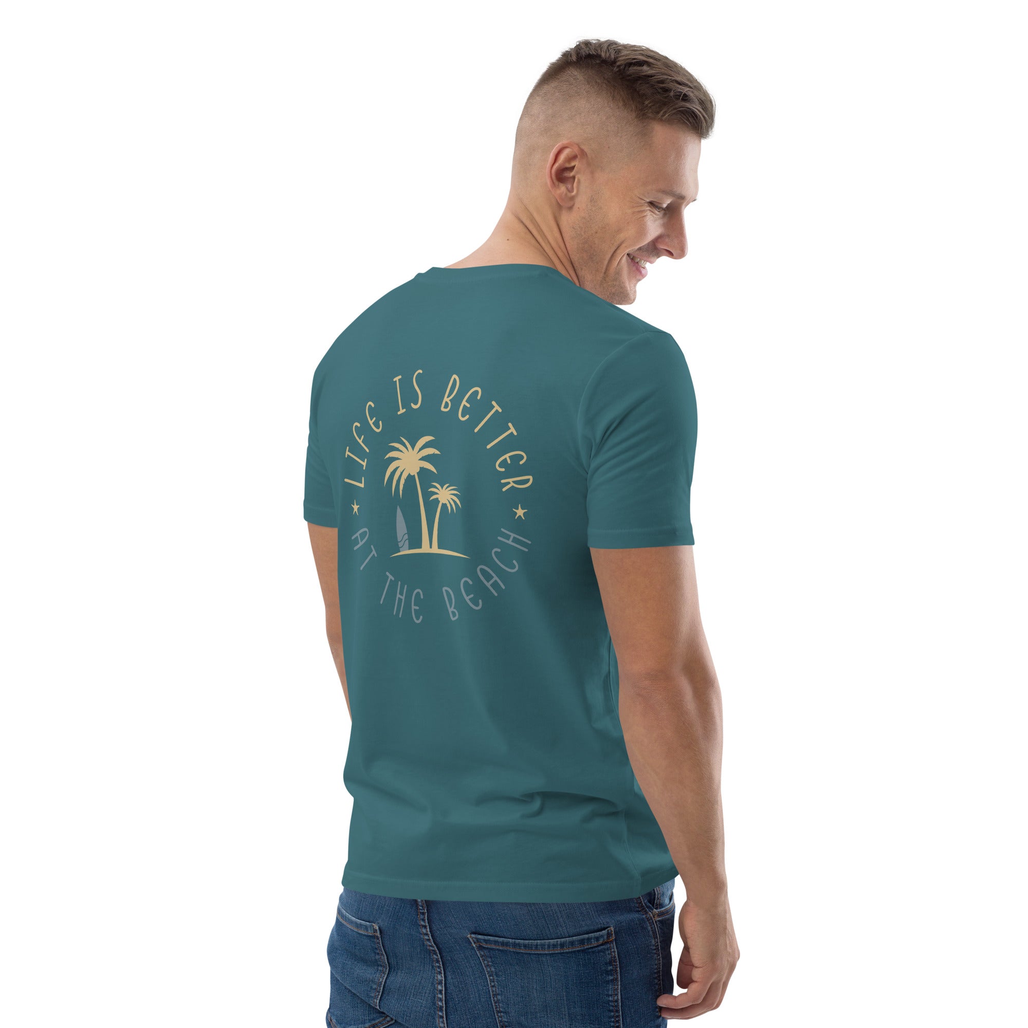Unisex-Bio-T-Shirt "Life is better at the beach"