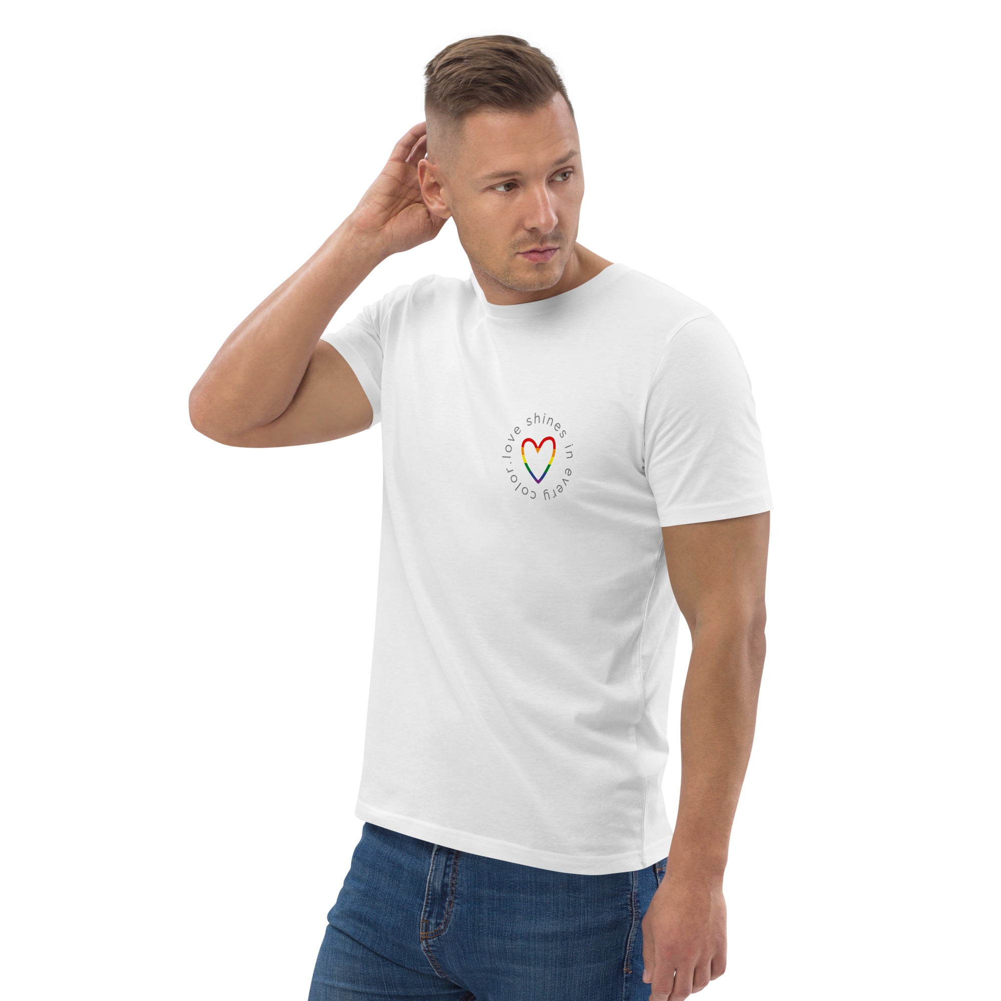 Unisex-Bio-T-Shirt "Love shines in every color"